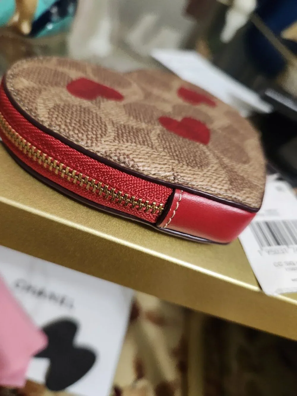 Coach Signature Heart Wristlet / Change Purse NWT